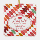 Birth Stats Hipster Baby Girl Retro Lil Lady Keramisch Ornament (Voorkant)