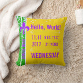 Birth Stats | Mardi Gras Fleur De Lis NOLA Kussen (Deken)