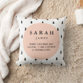 Birth Stats Modern Woodland Nursery Pillow Kussen (Deken)