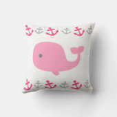 Birth Stats Nautical Whale Nursery Sierkussen (Achterkant)