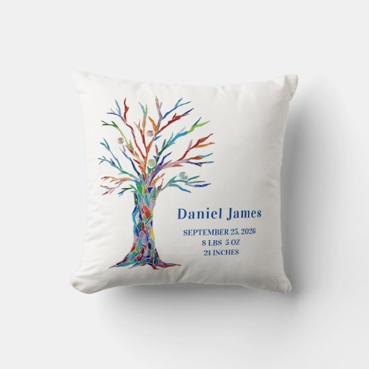 Birth Stats Nursery Pillow Kussen (Voorkant)