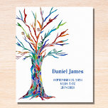 Birth Stats Nursery Tabletop Plaque met Easel Fotoplaat<br><div class="desc">Birth Stats Nursery Tabletop Plaque met Easel. Deze charmante kinderplak maakt een groot hobby en een cadeau voor een pasgeborene. Het is versierd met een regenbooggekleurde boom op een witte achtergrond. U kunt het gemakkelijk aanpassen. Originele mozaïekboom © Michele Davies.</div>