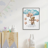 Birth Stats Pink Baby Clouds Nursery Wall Art Poster