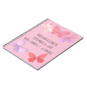 Birth Stats Pink Paars Yellow Butterflies Baby Notitieboek (Linkerzijde)