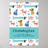 Birth Stats Print Funny Dogs (Voorkant)