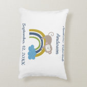 Birth Stats Rainbow Slaping Animal Baby Gift Accent Kussen (Achterkant (Verticaal))