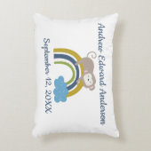 Birth Stats Rainbow Slaping Animal Baby Gift Accent Kussen (Voorkant(Verticaal))