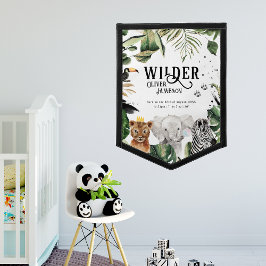 Birth Stats Room Décor | Oerwoud Naam Kind Wimpel