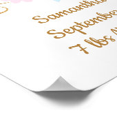 Birth Stats Unicorn Pink Blue Gold, Girly Poster (Hoek)