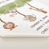 Birth Stats Woodland Oerwoud Safari Animals Baby Sherpa Deken (3/4)