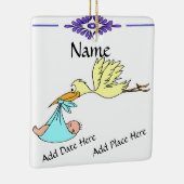Birth Tile, Dutch Kijk, Personaliseren Keramisch Ornament (Rechts)