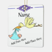Birth Tile, Dutch Kijk, Personaliseren Keramisch Ornament (Links)