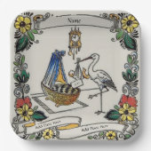 Birth Tile, Dutch Kijk, Personaliseren Papieren Bordje (Voorkant)