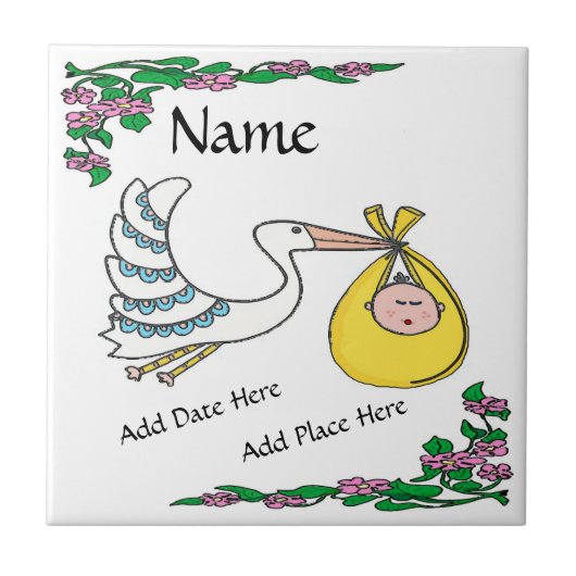 Birth Tile, Dutch Kijk, Personaliseren Tegeltje (Voorkant)