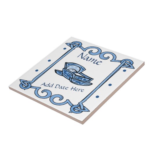 Birth Tile, Dutch Kijk, Personaliseren Tegeltje (Zijkant)