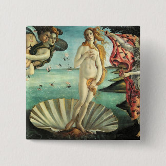 Birth Venus Botticelli Vierkante Button 5,1 Cm