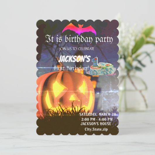 BIRTHADAY-INVITATIE KAART (Staand voorkant)