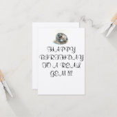 BIRTHDAAGKAART NAAR EEN ECHTE GEM KAART (Voorkant / Achterkant in situ)