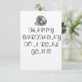BIRTHDAAGKAART NAAR EEN ECHTE GEM KAART (Staand voorkant)