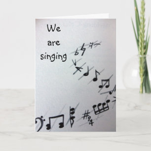 BIRTHDAAGKAART VAN DE GROEP MUSICAL NOTES KAART