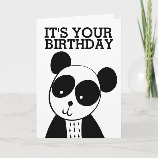 BIRTHDAAGKAARTEN VOOR CUTE PANDA BEER KAART (Voorkant)