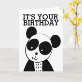 BIRTHDAAGKAARTEN VOOR CUTE PANDA BEER KAART (Gele Bloem)
