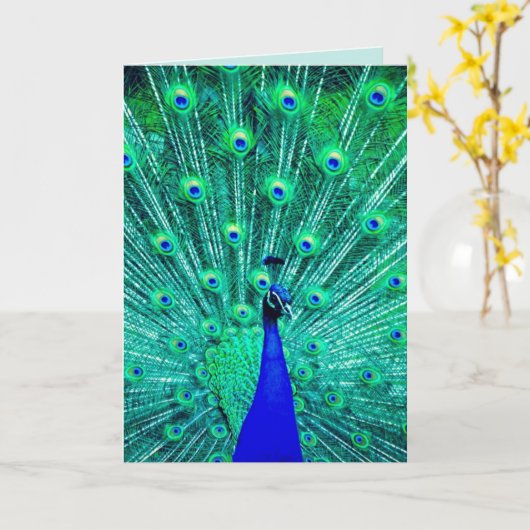 BIRTHDAAGSKAART VOOR PEACOCK KAART (Gele Bloem)