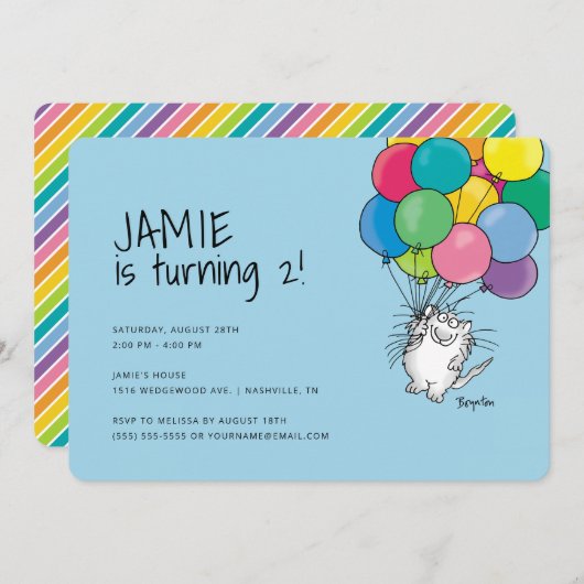 BIRTHDAG CATEGORIE VAN Sandra Boynton Invitation Kaart (Voorkant / Achterkant)