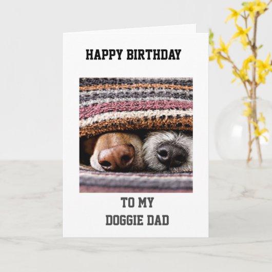 BIRTHDAG GREETINGS "VAN UW DOGGIE"-KAART KAART (Gele Bloem)