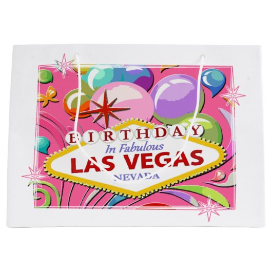 BIRTHDAG in Fabulous Las Vegas Gift Bag Large Cadeautasje (Voorkant)