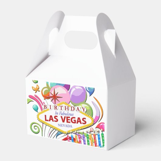 BIRTHDAG IN Las Vegas GABLE Favor Box Bedankdoosjes (Voorkant Zijde)