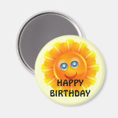 BIRTHDAG: Zonnejarige verjaardag blijdschap Magneet (Voorkant / Achterkant)