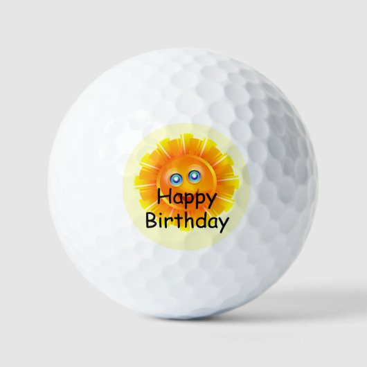 BIRTHDAG: Zonneverjaardagsontwerp; Golfballen (Voorkant)