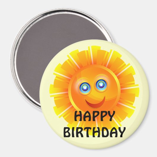 BIRTHDAG: Zonneverjaardagssticker Magneet (Voorkant / Achterkant)
