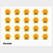 BIRTHDAG: Zonneverjaardagssticker Ronde Sticker (Vel)