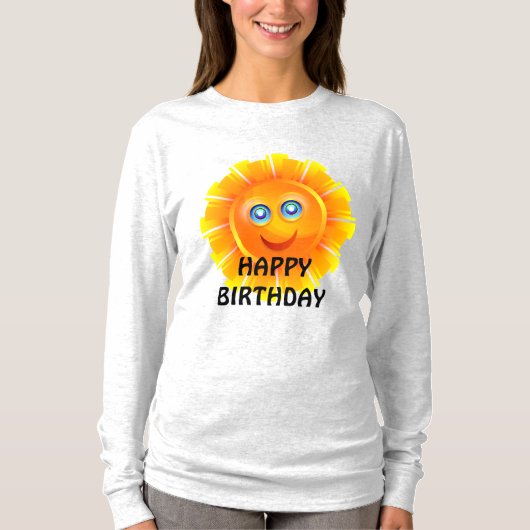 BIRTHDAG: Zonneverjaardagssticker T-shirt (Voorkant)