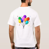 BIRTHDAGCAKE EN BALLOONS T-SHIRT (Achterkant)