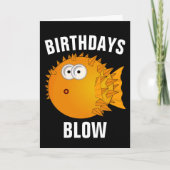 BIRTHDAGEN BLOW, PUFFER FISH FUNNY CARD KAART (Voorkant)
