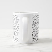 Birthday 100 Black/White Random Number Pattern Grote Koffiekop (Achterkant)
