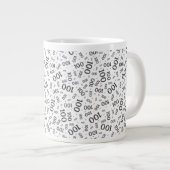 Birthday 100 Black/White Random Number Pattern Grote Koffiekop (Voorkant rechts)