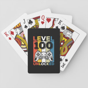 Birthday 100th Level Unlocked 100 Gaming  Pokerkaarten