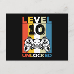 Birthday 10th Level Unlocked 10 Gaming Vintage Feestdagenkaart