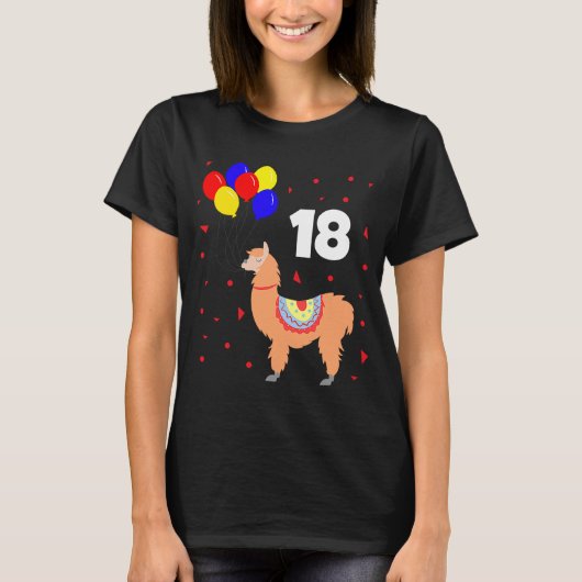 Birthday 18 jaar lamafeest t-shirt (Voorkant)