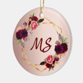 Birthday 21 roos goudflormonogram van vrienden keramisch ornament (Links)