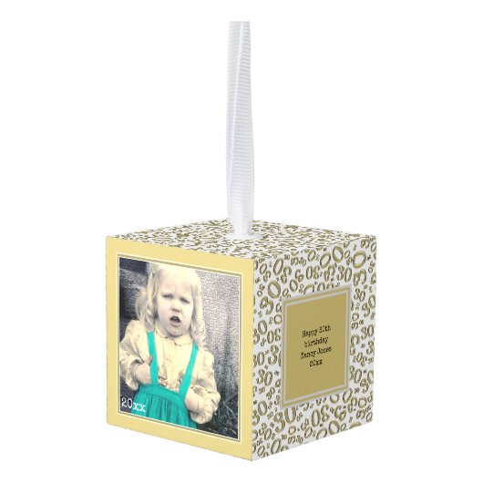 Birthday 30 Keepomwille - White/Gold Number Patter Decoratie (Achter hoekig)