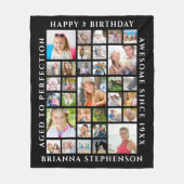 Birthday 33 Aangepast gepersonaliseerd fotocollage Fleece Deken (Voorkant)
