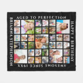 Birthday 33 Aangepast gepersonaliseerd fotocollage Fleece Deken (Voorkant (Horizontaal))