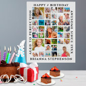 Birthday 33 Aangepast gepersonaliseerd fotocollage Poster