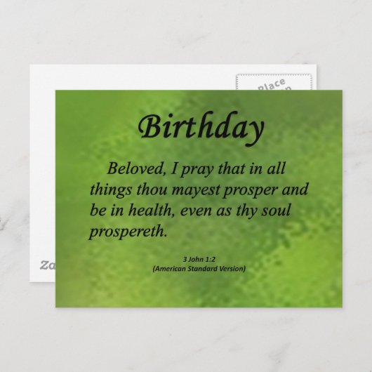 Birthday 3 John 1-2 Briefkaart (Voorkant / Achterkant)