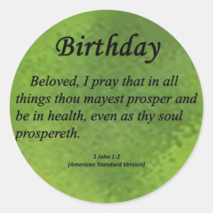 Birthday 3 John 1-2 Ronde Sticker